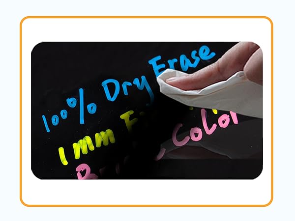 Chore blackboard works well with either dry erase or wet erase markers, no stains or ghosting at all