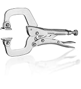 WORKPRO 6" Locking C-Clamp with Swivel Pads, Heavy Duty Adjustable Vise Grip Pliers, Welding Clam...