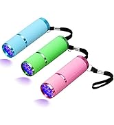 Coolrunner 3pcs LED Flashlight, Small Glow Flashlights with 9 LED Lights, Portable Light Nail Dry...