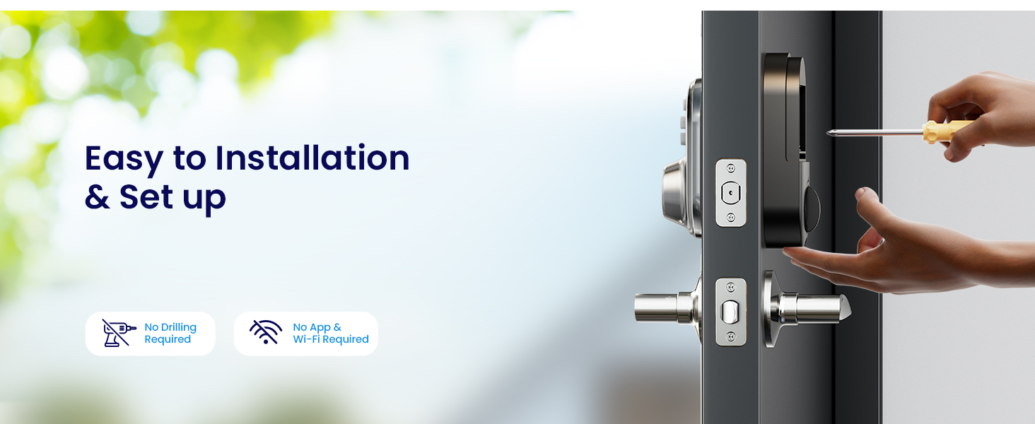 keyless entry door lock with handle