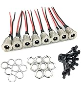 8Pack Female DC Threaded Barrel Jack Panel Adapter 5.5mm x 2.1mm Connector, 18AWG Wire DC Power J...