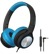 LORELEI E7 Kids Headphones with Microphone, Safe Volume Limiter 85/94dB, Foldable Stereo Tangle-F...