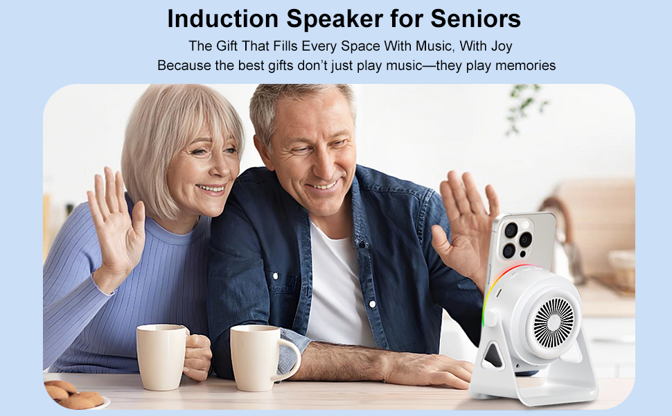 white Wireless Induction Audio Bluetooth Speaker