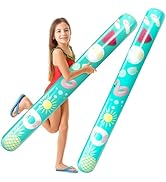 4E's Novelty Inflatable Noodle for Pool 2 Pack 48" PVC Giant Blow up Noodles for Adults Swimming ...