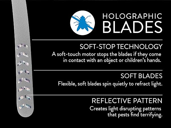 Treva Telescopic Bug Fan Black Holographic Blades