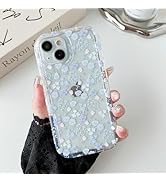 RALEAVO Compatible for iPhone 15 Case, Clear Floral Flower Pattern Phone Case Cute Soft TPU Cover...