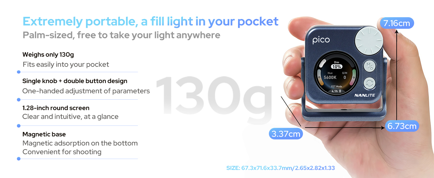 nanlite,nanlite led on camera light,Pico RGB full color led video light