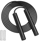 CRHOEIQ Jump Rope for Fitness, Removable Weighted Skipping Rope for Women Men, Speed 6MM PVC Jump...