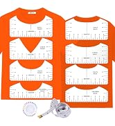 10 PCS T-Shirt Ruler Guide - Tshirt Measurement Tools for Children Youth Adult, V-Neck/Round PVC ...