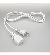 6 FT White Short Extension Cord 2 Prong Indoor Extension Power Cords Outdoor Electrical Cord with...