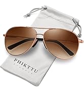 phikttu Sunglasses Men Polarized Aviator Sunglasses for Men Women Fishing Driving Sun glasses Met...