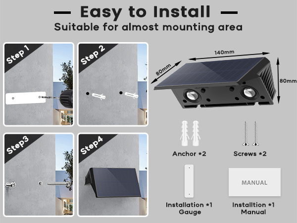 IIRARA Solar Fence Lights