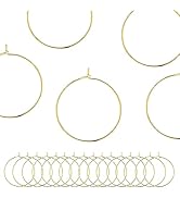 BEADNOVA Wine Glass Charm Rings 60-120pcs Gold Plated 25mm Beading Charm Rings Wine Glass Marker ...