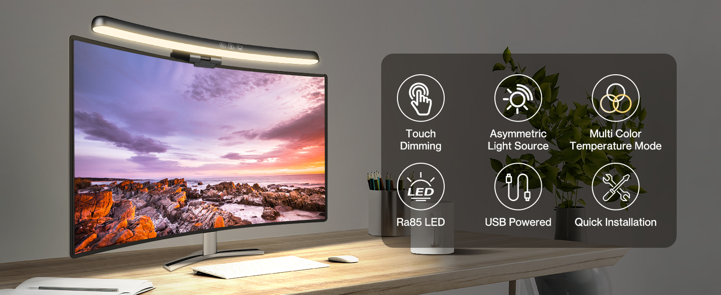 Curved Computer Monitor Lamp