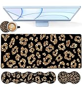 Desk Pad, Keyboard Mouse Pad Set, Extended Gaming Mouse Pad+ Ergonomics Memory Foam Wrist Rest Su...