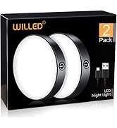 WILLED Tap Light Rechargeable, 6000K Dimmable Touch Light Buit-in 1000mAh Large Battery, Stick on...