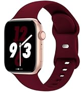 Sport Band Compatible with Apple Watch 38mm 40mm 41mm 42mm 44mm 45mm 46mm 49mm, Replacement Soft ...