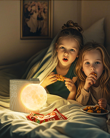 Moon light alarm clock is the gift for kids