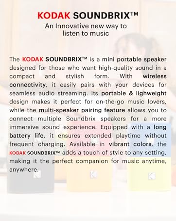 Kodak SoundBrix Magnetic Docking Wireless Stack Speaker