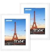 FIXSMITH 11x14 Picture Frame Set of 2, Photo Frame with HD Plexiglass, Display Pictures 8x10 with...