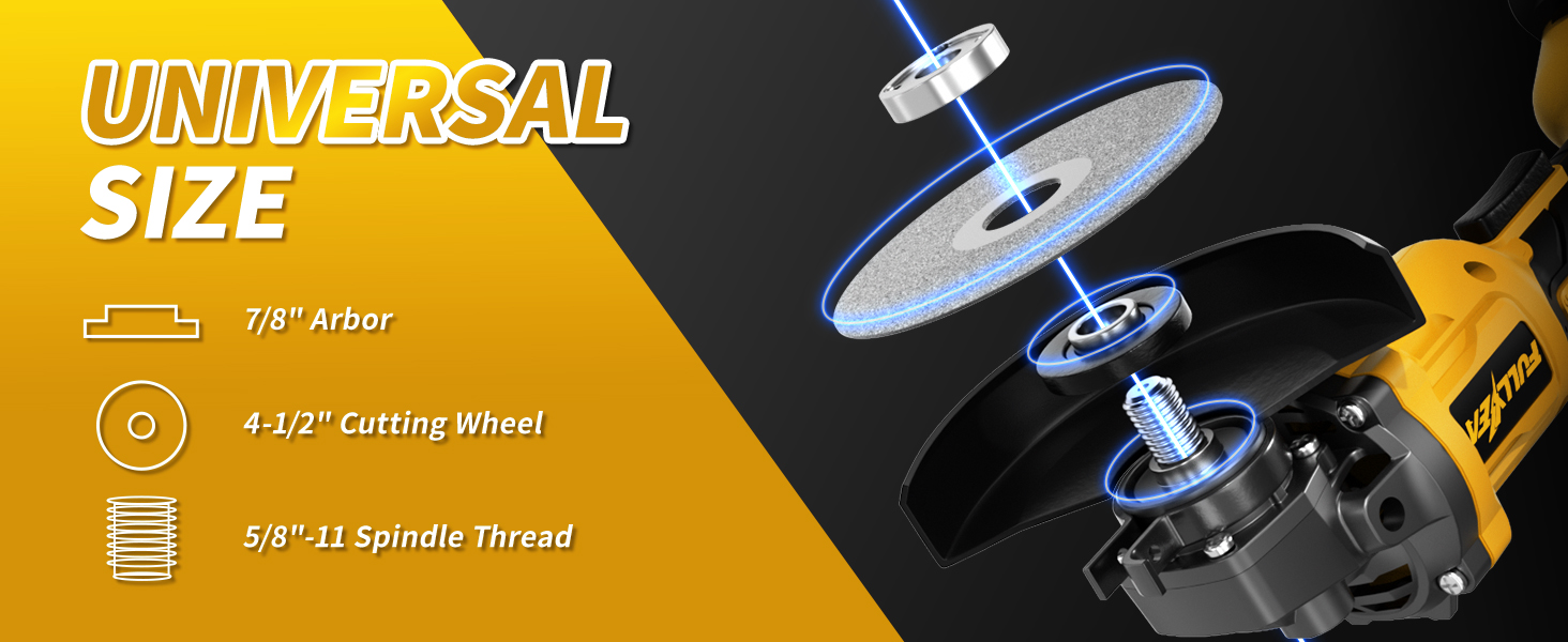 Cordless Angle Grinder 4-1/2 inch Brushless Angle Grinder Tool 12000 RPM