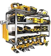 YYR 4 Layer Power Tool Organizer Wall Mount, Cordless Drill Hanger Storage Rack, Battery Tools Ho...