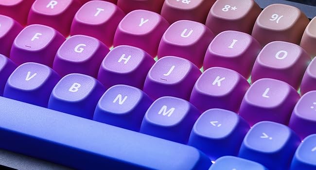PBT Keycaps, Gradient Custom Cute Keycaps for Mechanical Keyboard MOA Profile Keycap