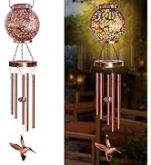 Wind Chimes for Outside 38" Hummingbird Solar Wind Chimes Outdoor Gifts for Mom Hanging Solar Lan...