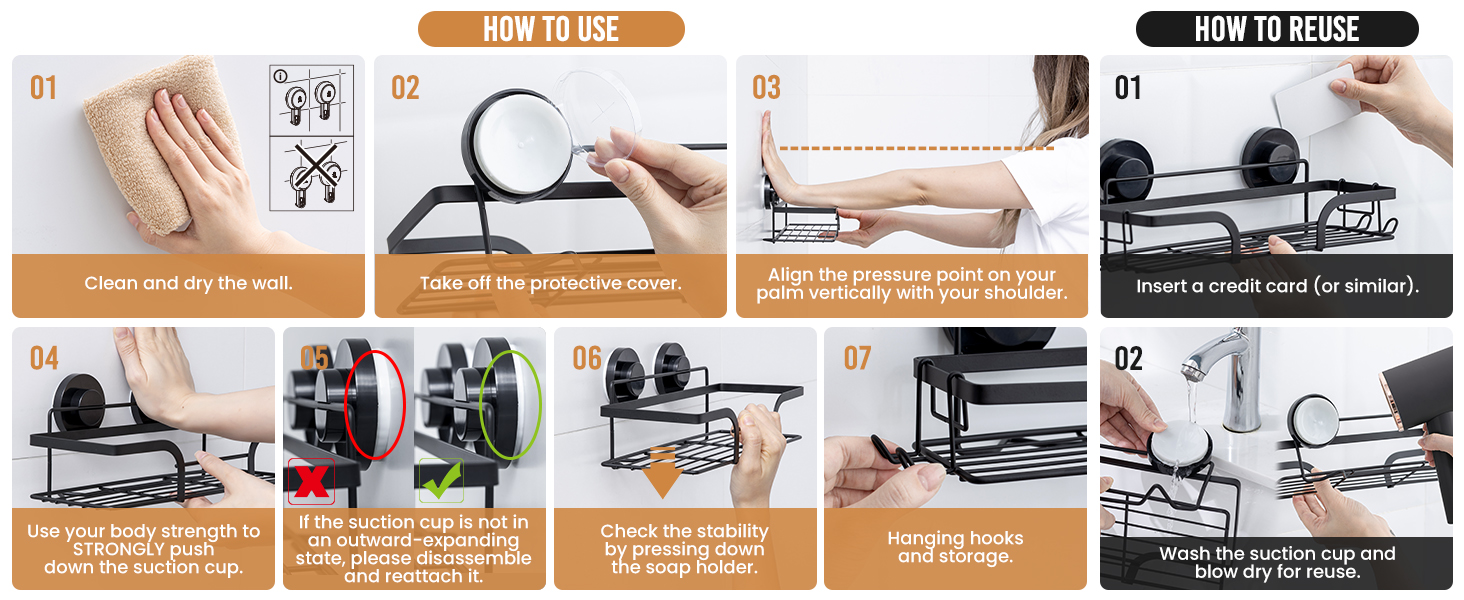 suction shower shelf shower caddy with hooks suction cups for shower caddy shower shelf suction cup
