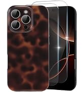 MYY Cute Phone Case for iPhone 16 Pro Case, [with 2X Screen Protector] Tortoise Shell Pattern Leo...