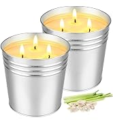 2 Pack Citronella Candles, 3 Wicks 17oz Citronella Candle Outdoor for Home Patio, 160h Long Lasti...