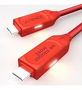 USB-C to USB-C Cable 240W Fast Charging, Thunderbolt 3/USB4/PD/8K Monitor Compatible, 4.9ft Braid...