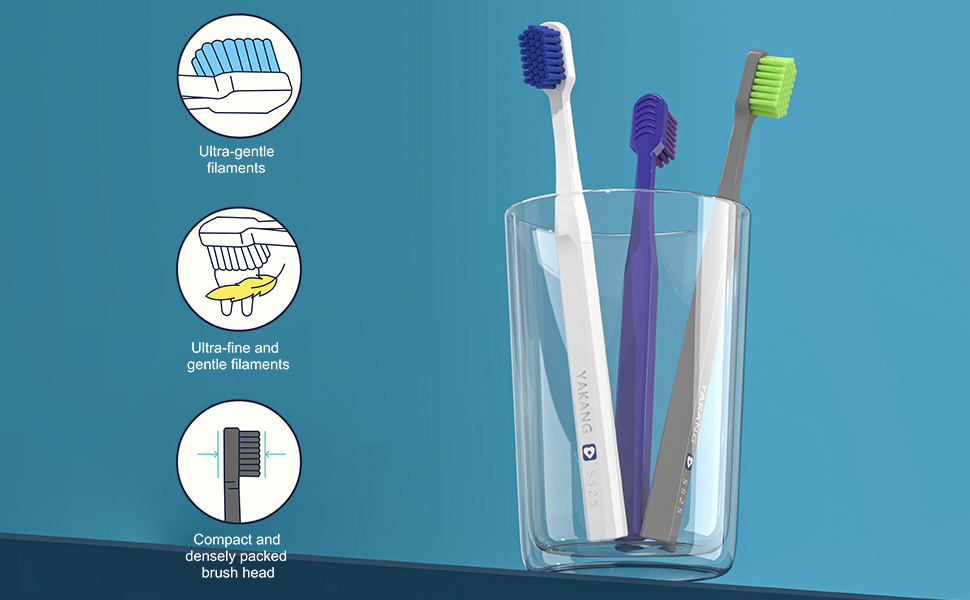 Soft bristled toothbrush