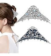 2 Pcs Rhinestone Vintage Claw Hair Clips Metal Hair Claw Star Crystal Sparkly Hair Clamps Retro F...