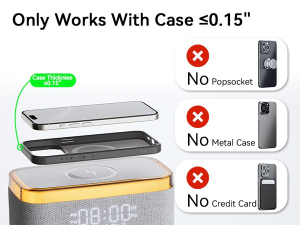 Wireless Charging Alarm Clock Speaker