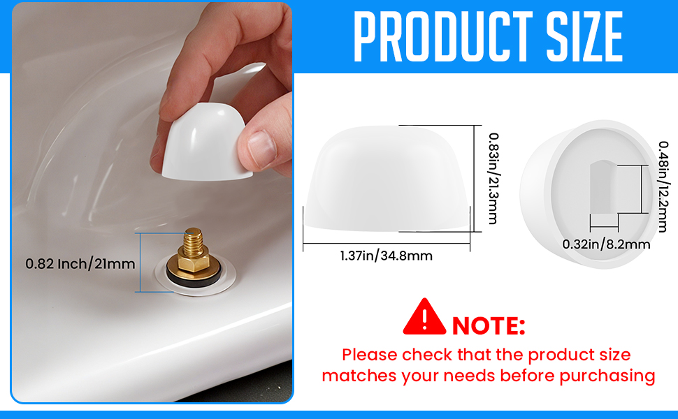 classic round universal toilet bolt caps