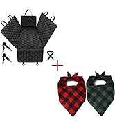 Viretec Dog Car Seat Cover for Back Seat + Dog Bandanas Pack of 2 (Bundle), Pet Seat Covers Water...