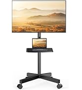 PERLESMITH Rolling TV Stand for 23-63 Inch Flat/Curved Screen TVs up to 88 lbs, Mobile TV Stand o...