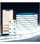 DAYBETTER Smart COB LED Strip Lights, Daylight White LED Light Strips with Remote and App, 16.4 f...