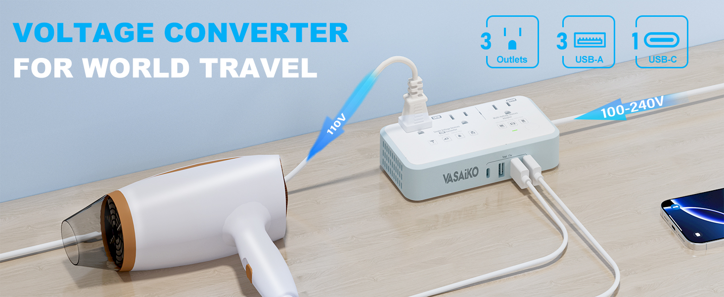 220V to 110V Voltage Converter US to Europe