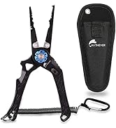 Hathever Saltwater Fishing Pliers, Split Ring Pliers for Fishing with Safety Lock, Fish Pliers wi...