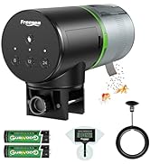 FREESEA Fish Feeder Automatic Dispenser: Aquarium Flakes Food Feeder with Timer Battery