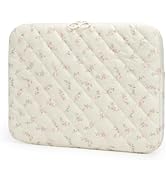 Puffy Laptop Sleeve 13-14 Inch Corduroy Quilted Laptop Protective Case Cute Floral Computer Sleev...