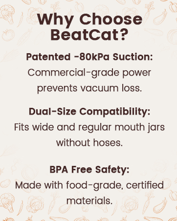 BeatCat One-Touch Auto-Off Jar Vacuum Sealer