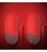 670nm Red Light Night Light for Sleep Therapy[2 Pack] - Auto On/Off LED Night Light Plug into Wal...