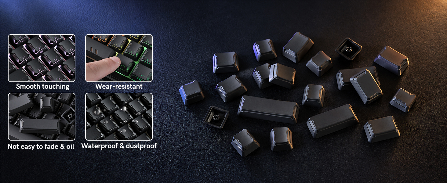 dagaladoo Shine Through keycaps Set,Double Shot PBT keycaps Mecha Armor