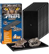 LULUCATCH Sticky Mouse Trap, 8 Pack Large Glue Traps, Pre-Baited Heavy Duty Non-Toxic Bulk Glue B...