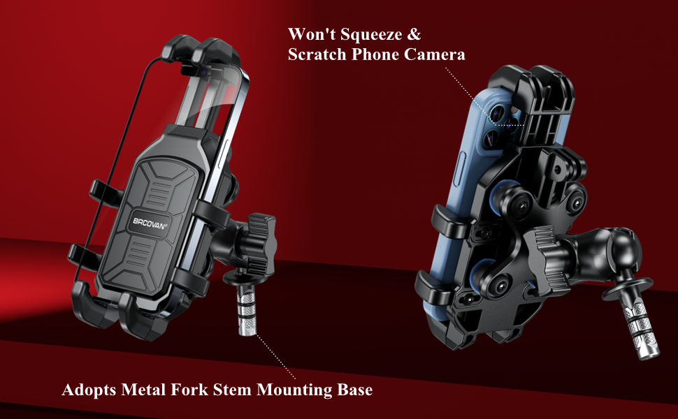 Adopts metal fork stem mounting base