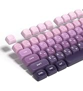 Womier Japanese Keycaps - MOA Keycaps, PBT Keycaps 75 Percent, Gradient Purple Keycaps Dye-Sublim...