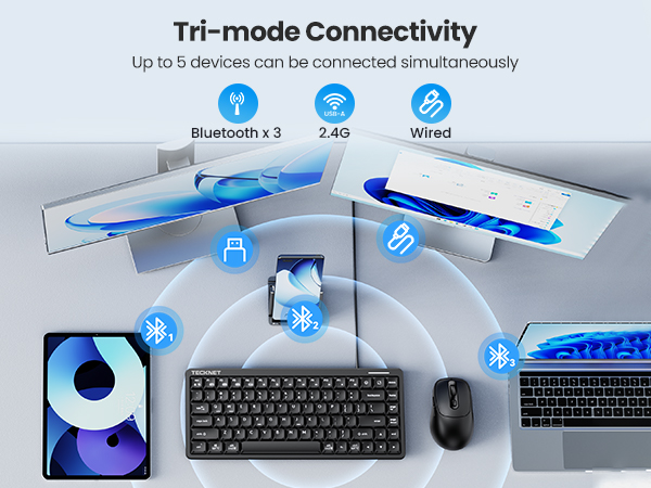 bluetooth, 2.4g and wired connect